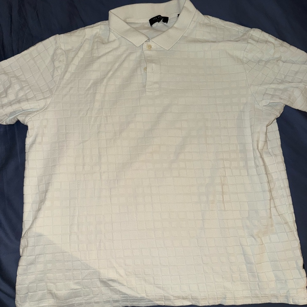 Ted Baker Cream Textured Polo Shirt